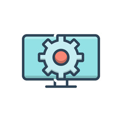 Color illustration icon for web 