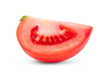 Tomato slice on white background