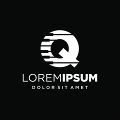 Initial Letter Q Piano Logo Design