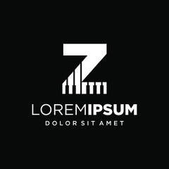 Initial Letter Z Piano Logo Design