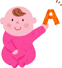 赤ちゃん英語持つ　クレヨン