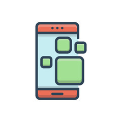 Color illustration icon for application app