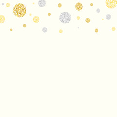 Gold glitter dot pattern with copyspace abstract background. EPS10 Vector Illustration graphic.