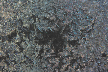 Frost on the window glass