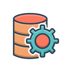color illustration icon for  setting server 