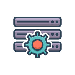 color illustration icon for settings storage 