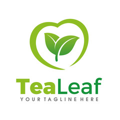 Leaf Tea Logo, Love Tea, Green Tea Logo Vector