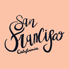 San Francisco California lettering. Vector silhouette