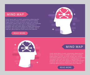 Mind map icon concept with human head
