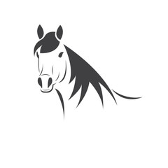 Vector head of horse black. Mammals. logo. icon. symbol. design. on white background