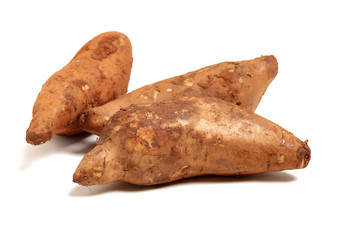 Fresh Yacon (Peruvian ground apple) on white background