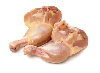 Chicken legs on white background