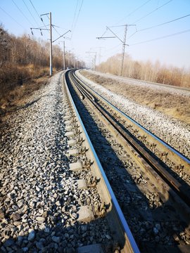 Railroad tracks and long rails