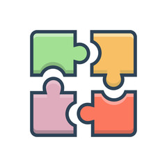 Obraz premium Color illustration icon for puzzle parts 