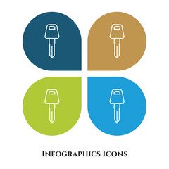 Key To Bike Vector Illustration icon for all purpose. Isolated on 4 different backgrounds.