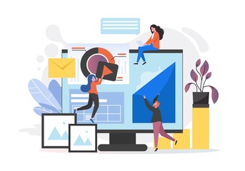 Website creation process, web page design, vector illustration