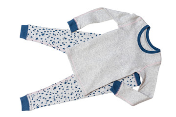 Thermal underwear for a child isolated on a white background/ Flay lay/ Top view