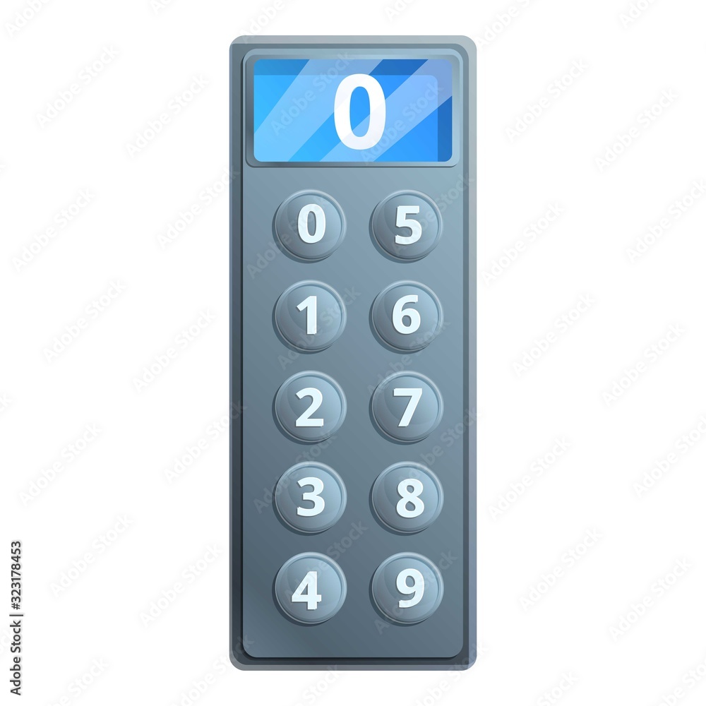 Poster elevator button panel icon. cartoon of elevator button panel vector icon for web design isolated on 