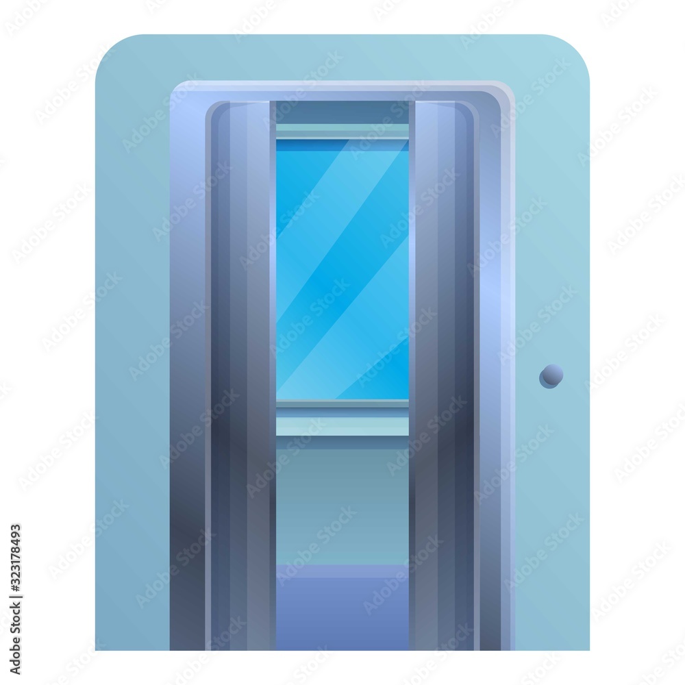 Poster window open elevator icon. cartoon of window open elevator vector icon for web design isolated on wh