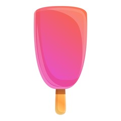 Pink berry popsicle icon. Cartoon of pink berry popsicle vector icon for web design isolated on white background