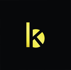 Outstanding professional elegant trendy awesome artistic black and gold color BK KB initial based Alphabet icon logo.