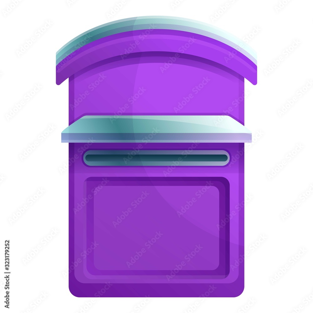 Poster violet mailbox icon. cartoon of violet mailbox vector icon for web design isolated on white backgrou