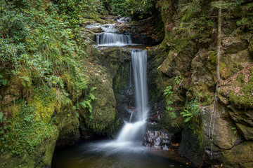 Fototapeta na wymiar Geroldsauer Waterfall in the northern part of the Black Forest near Malschbach, Baden-Wuerttemberg, Germany