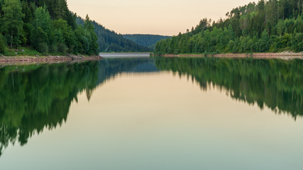 View over the Nagoldtalsperre (Nagold reservoir) in the Black Forest near Freudenstadt,...