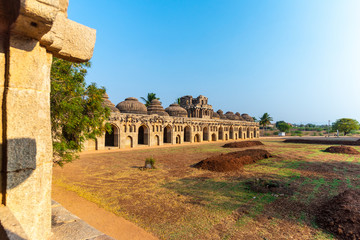 Elephants' stables, Hampi, India