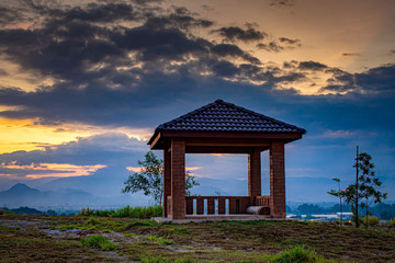 Beautiful sunrise landscape at Tiara Park Ipoh