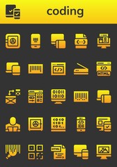 Modern Simple Set of coding Vector filled Icons