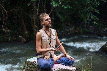 Rape Ceremony and meditation in nature. Shamanic tradition