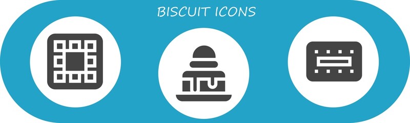 Modern Simple Set of biscuit Vector filled Icons