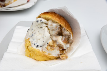 Brioche with Sicilian ice cream