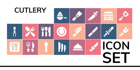 Modern Simple Set of cutlery Vector filled Icons
