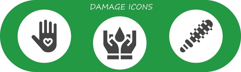 Modern Simple Set of damage Vector filled Icons