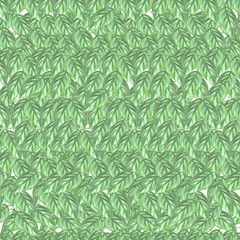 Naklejka na ściany i meble pattern green seamless bushy leaves watercolor