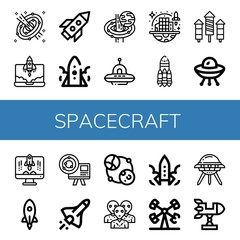 spacecraft simple icons set