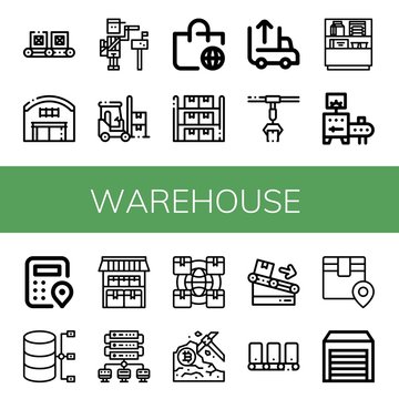 Set of warehouse icons