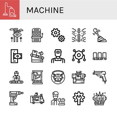 machine simple icons set