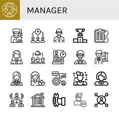 manager simple icons set