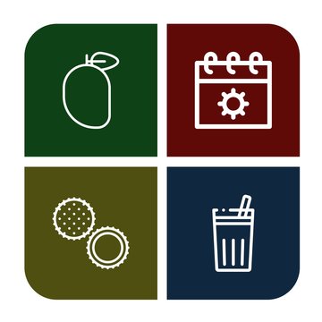 watermelon simple icons set