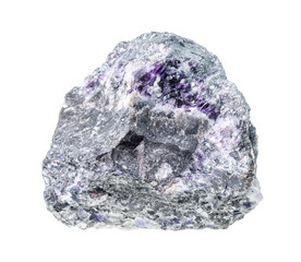 stibnite (antimonite) ore on amethyst quartz rock