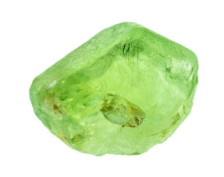 rough olivine (peridot, chrysolite) gem cutout