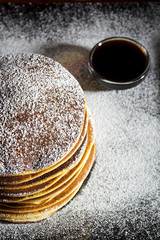 Stack of pancakes on a plate