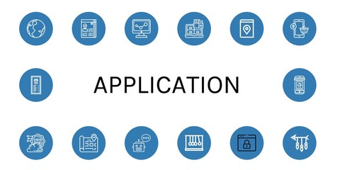 application simple icons set