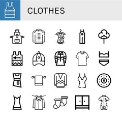 clothes simple icons set