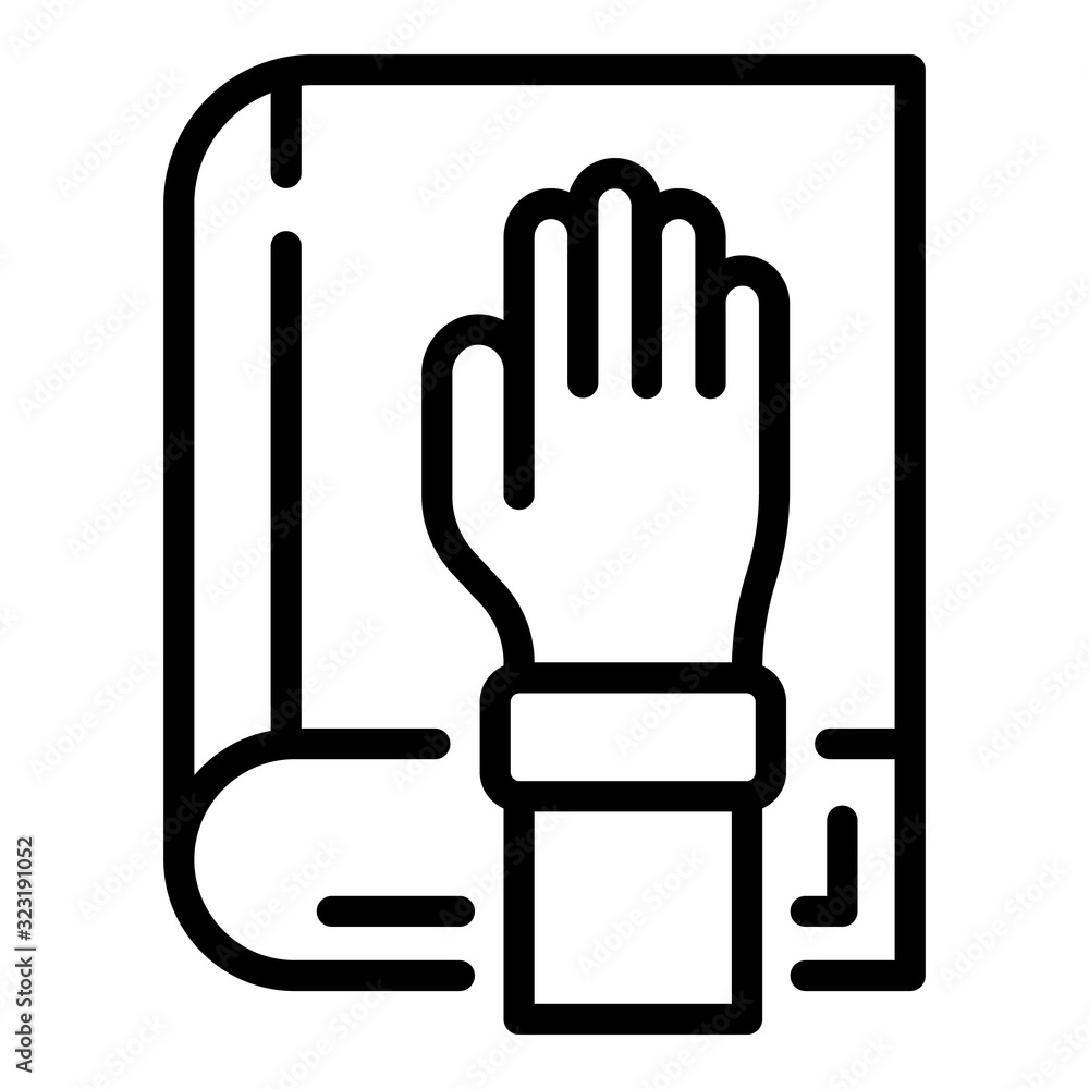 Poster judge book icon. outline judge book vector icon for web design isolated on white background