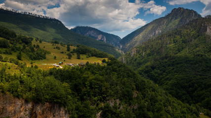 Beautiful, mountainous landscape in the canyon, on a sunny, clear day. Montenegro, Europe.