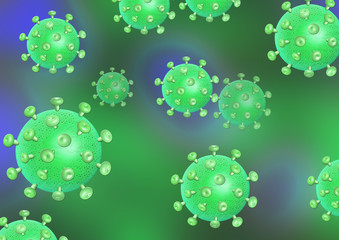Corona virus background. Concept for flu sickness and illness.